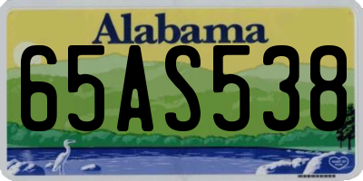AL license plate 65AS538