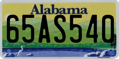 AL license plate 65AS540