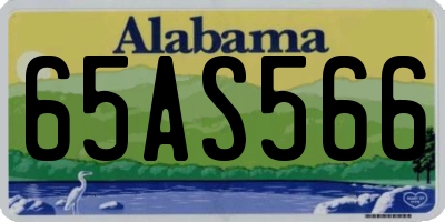 AL license plate 65AS566