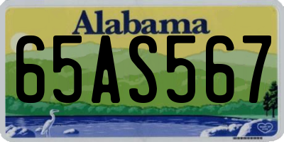 AL license plate 65AS567