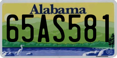 AL license plate 65AS581