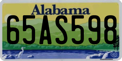 AL license plate 65AS598