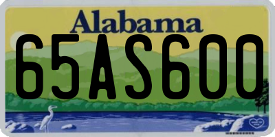 AL license plate 65AS600