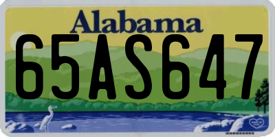 AL license plate 65AS647