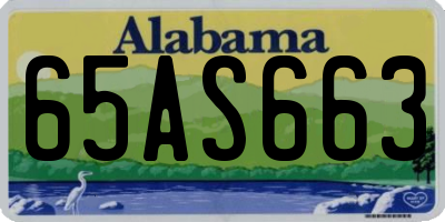 AL license plate 65AS663