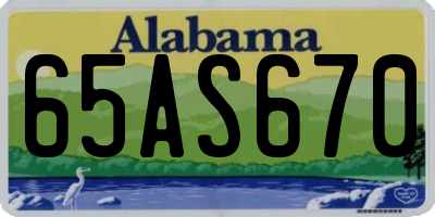 AL license plate 65AS670