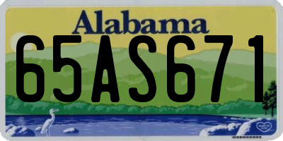 AL license plate 65AS671