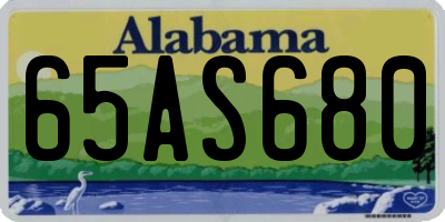 AL license plate 65AS680