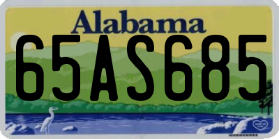 AL license plate 65AS685