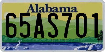 AL license plate 65AS701