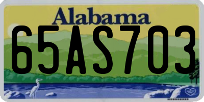 AL license plate 65AS703