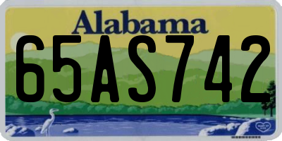 AL license plate 65AS742