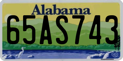 AL license plate 65AS743