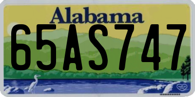 AL license plate 65AS747