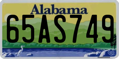 AL license plate 65AS749