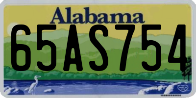 AL license plate 65AS754