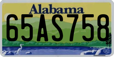 AL license plate 65AS758