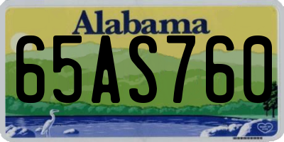 AL license plate 65AS760