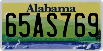 AL license plate 65AS769