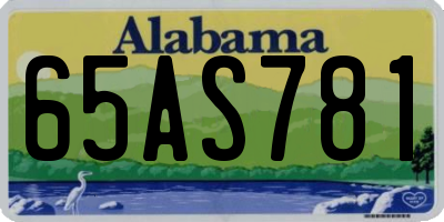 AL license plate 65AS781