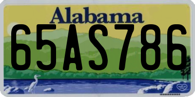 AL license plate 65AS786