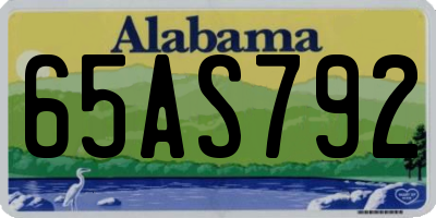 AL license plate 65AS792
