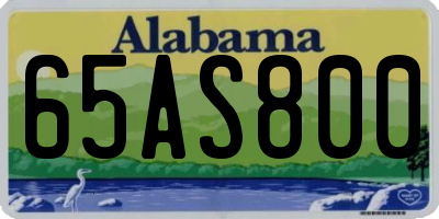 AL license plate 65AS800
