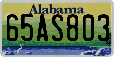 AL license plate 65AS803