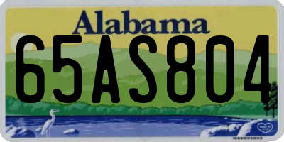 AL license plate 65AS804