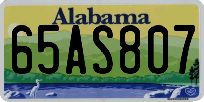 AL license plate 65AS807