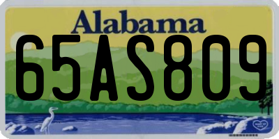 AL license plate 65AS809