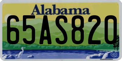 AL license plate 65AS820