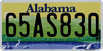 AL license plate 65AS830