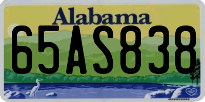 AL license plate 65AS838