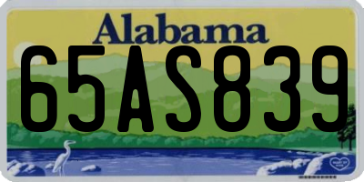 AL license plate 65AS839