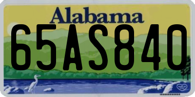 AL license plate 65AS840