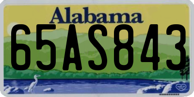 AL license plate 65AS843