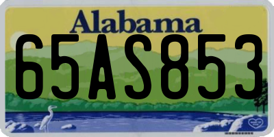AL license plate 65AS853