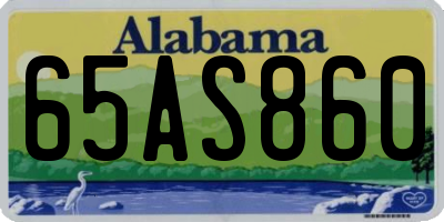 AL license plate 65AS860