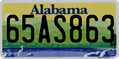 AL license plate 65AS863