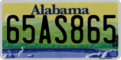 AL license plate 65AS865