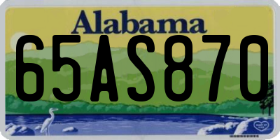 AL license plate 65AS870