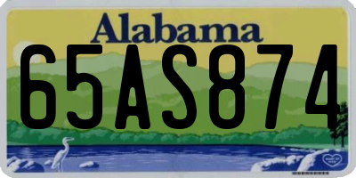 AL license plate 65AS874