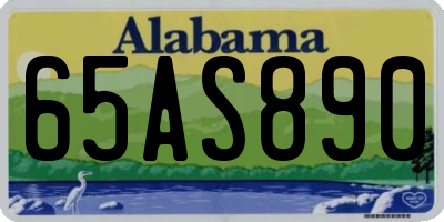 AL license plate 65AS890