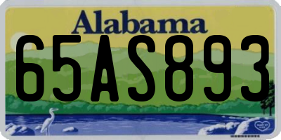 AL license plate 65AS893