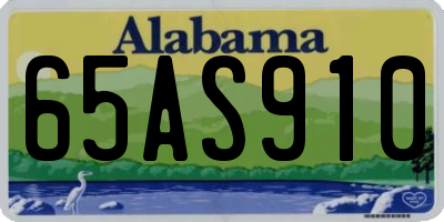 AL license plate 65AS910