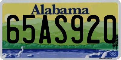 AL license plate 65AS920