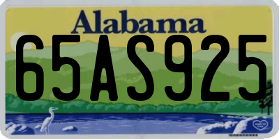 AL license plate 65AS925