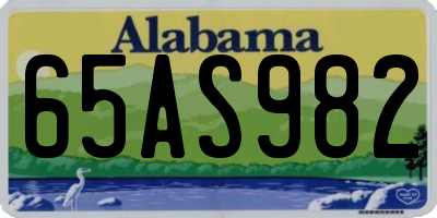 AL license plate 65AS982