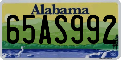 AL license plate 65AS992